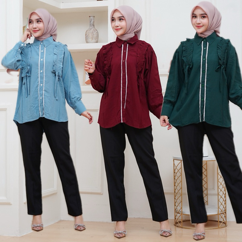 YASHICA BLOUSE KEMEJA PUTIH WANITA KEKINIAN OUTFIT WANITA REMAJA