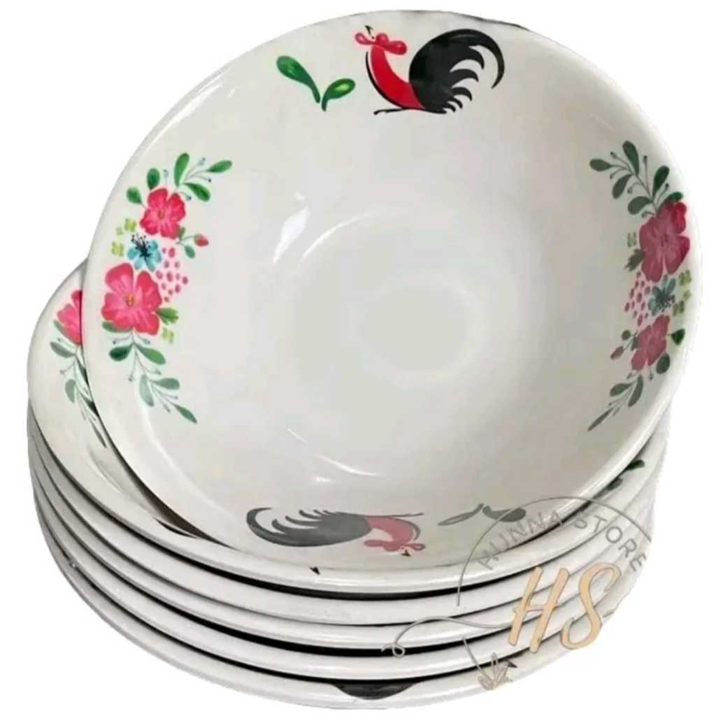 Mangkok Motif Ayam Jago Melamine MB-7 / Mangkok Melamin Singa Singi