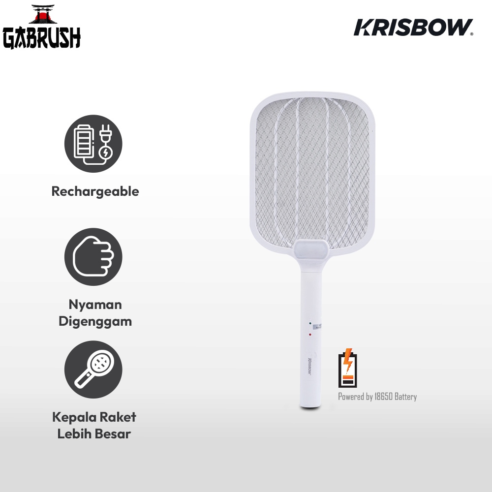 KRISBOW Raket Nyamuk Rechargeable 18650 Mosquito Swatter