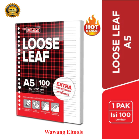 

[1 Pak isi 100 lbr] Loose Leaf BIG BOSS A5-100 / Isi Binder A5-100 Bergaris