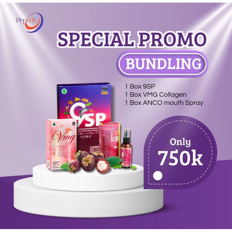 Paket Lengkap Puasa Murah Terjangkau Stok Terbatas BPOM Halal VMG Collagen + 9 Super Peptide + An Co