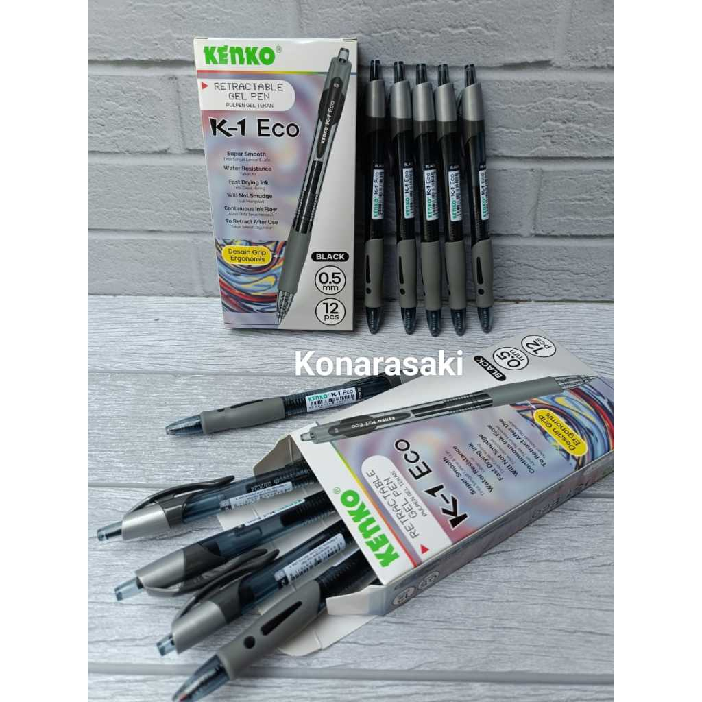 

ISI 6 PCS PULPEN KENKO K-1 ECO/ GEL PEN K-1 Eco / Pulpen/Ballpoint/Pen Gel Kenko k-1 Eco