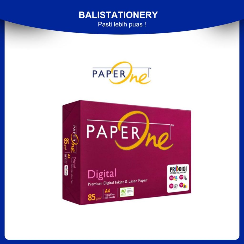 

PaperOne Kertas A4 85gr Digital 1 Rim (500 lembar) Kertas HVS