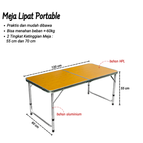 Meja Lipat Portable Jumbo Bazar Jualan