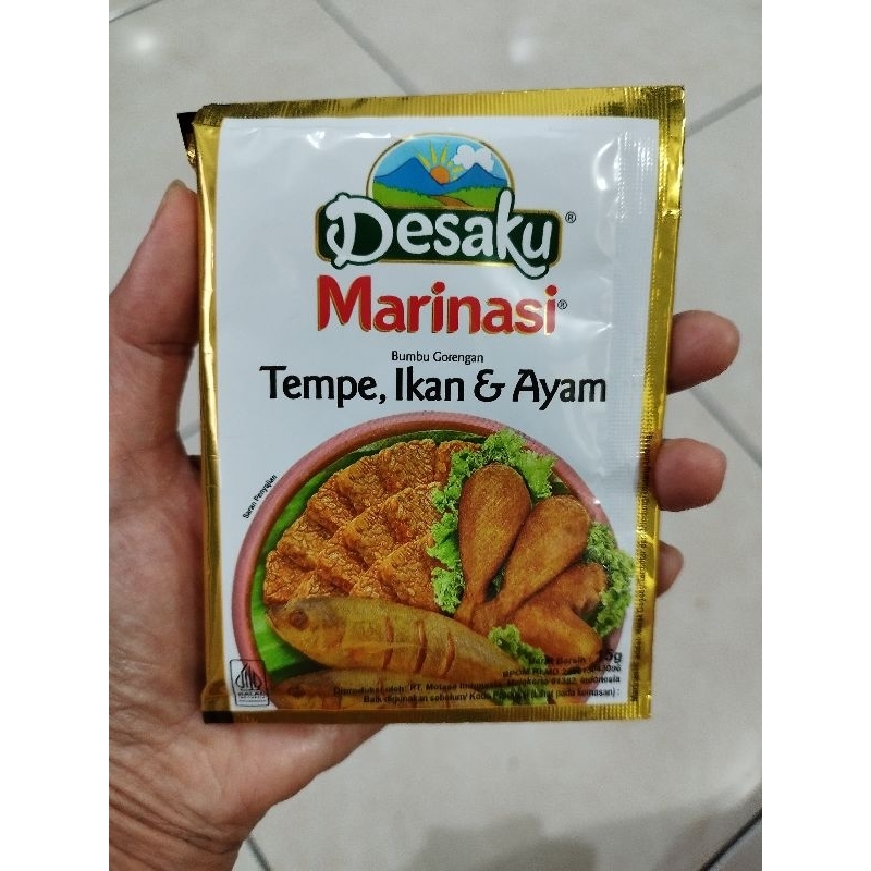 

Bumbu Instant Desaku, Bumbu Marinasi Tempe, Ikan dan Ayam Goreng 15 gr
