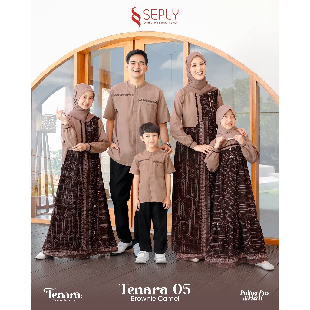 [READY] SERAGAM COUPLE KELUARGA TERBARU 2025 SARIMBIT TENARA 05 BROWNIE CAMEL BY SEPLY FASHION || BA