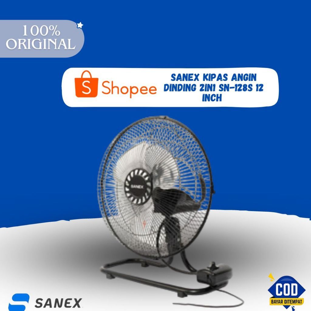 Sanex Kipas Angin Dinding 12 Inch SN-128S 2 In 1 Kipas Murah Kipas Besar kipas Tembpok Besi Kipas De