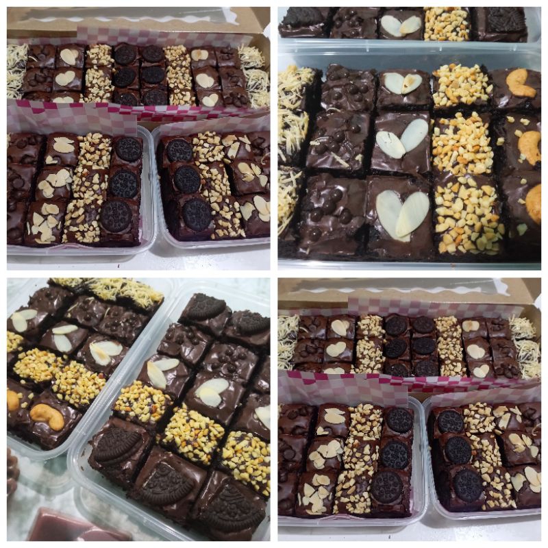 

Brownies Sekat Fudgy Brownies nyoklat mix toping