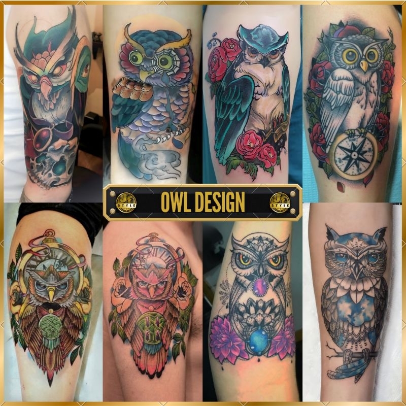 [OLC-OLD] TATTO TEMPORER TEMPORARY TATTOO SEMENTARA BURUNG HANTU  OWL DESIGN