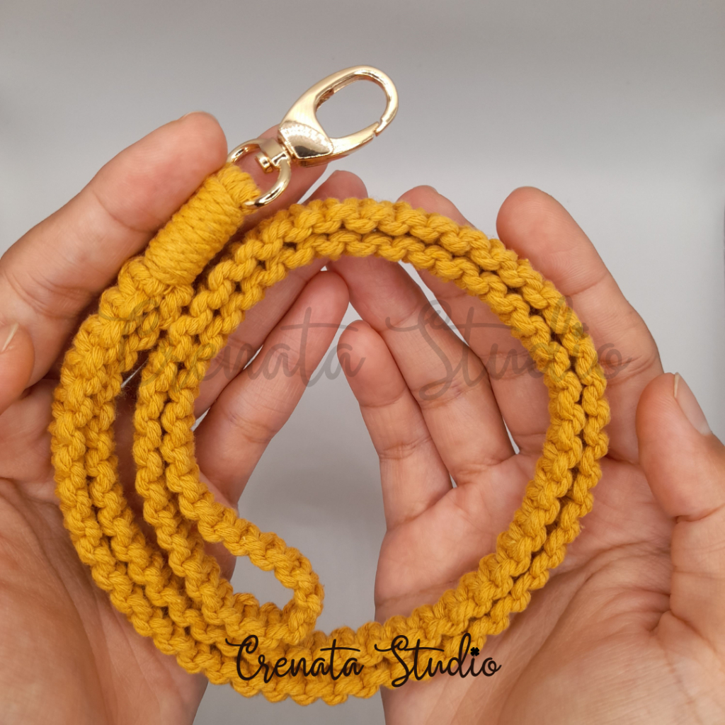 

Crenata Studio - Basic Lanyard Macrame Lanyard Name Tag Gantungan Id Card Tali ID Card Lanyard HP