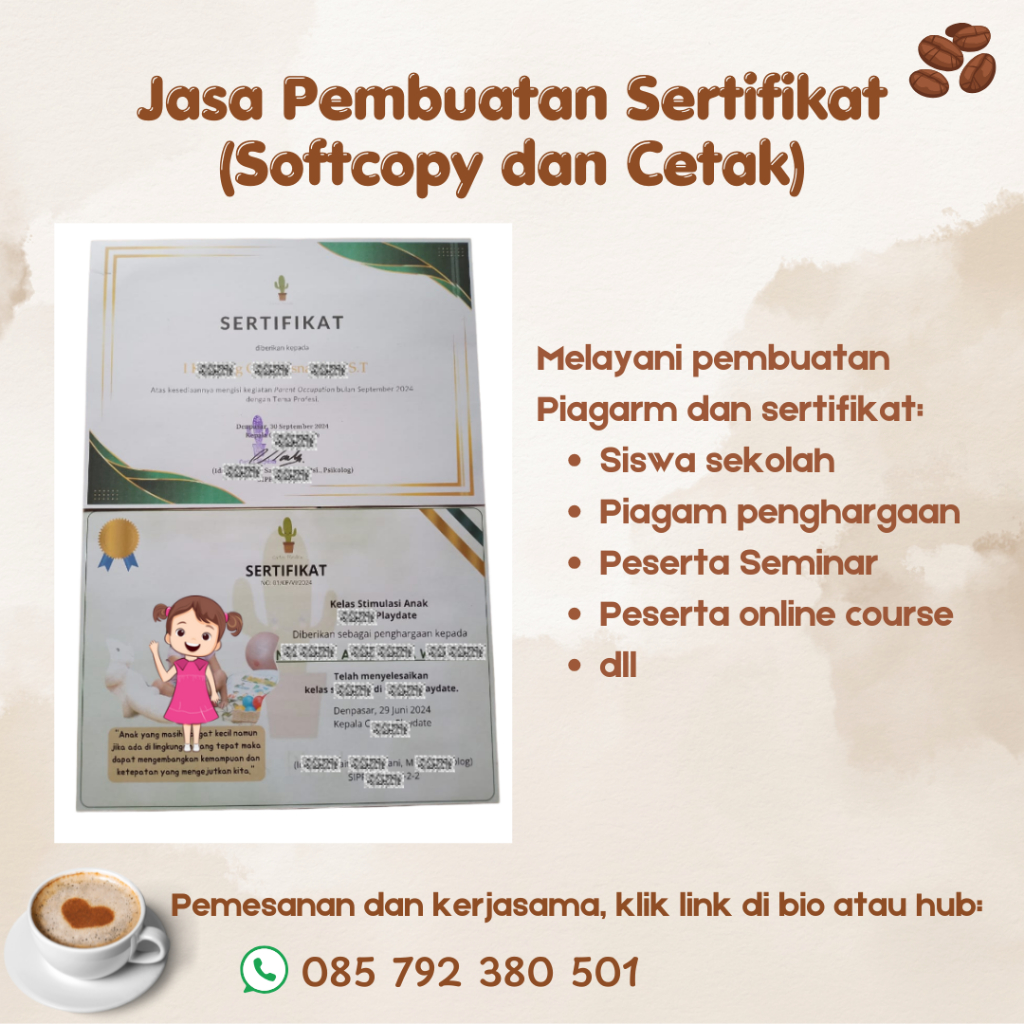 

Jasa Desain S3rtifikat dan Piagam (DESAIN dan HARDCOPY)