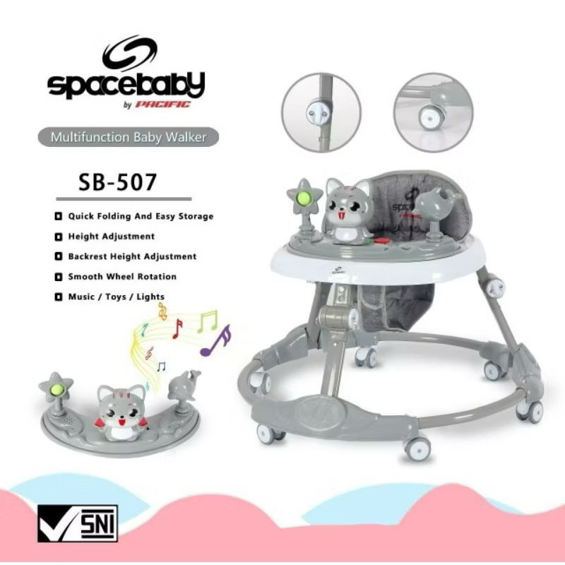 Preloved Baby Walker Spacebaby SB-507 Apolo Belajar Jalan Anak