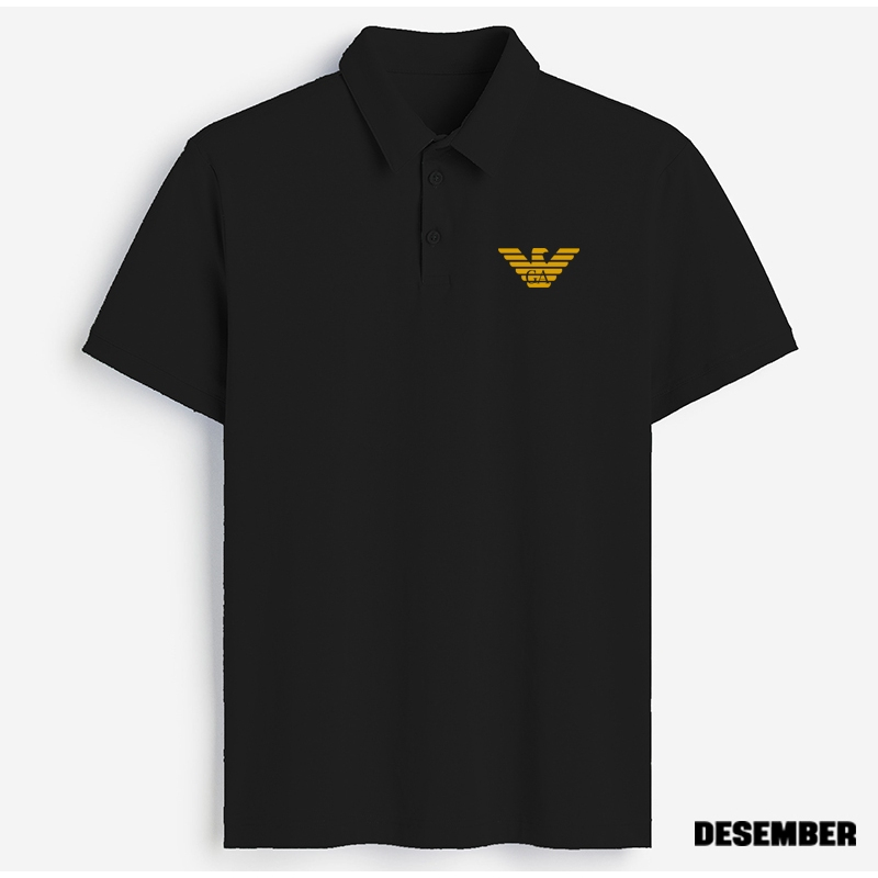 Cod..Kaos Polo Kerah Lengan Pendek Motif GA Gold Keren Pria Dan Wanita Dewasa