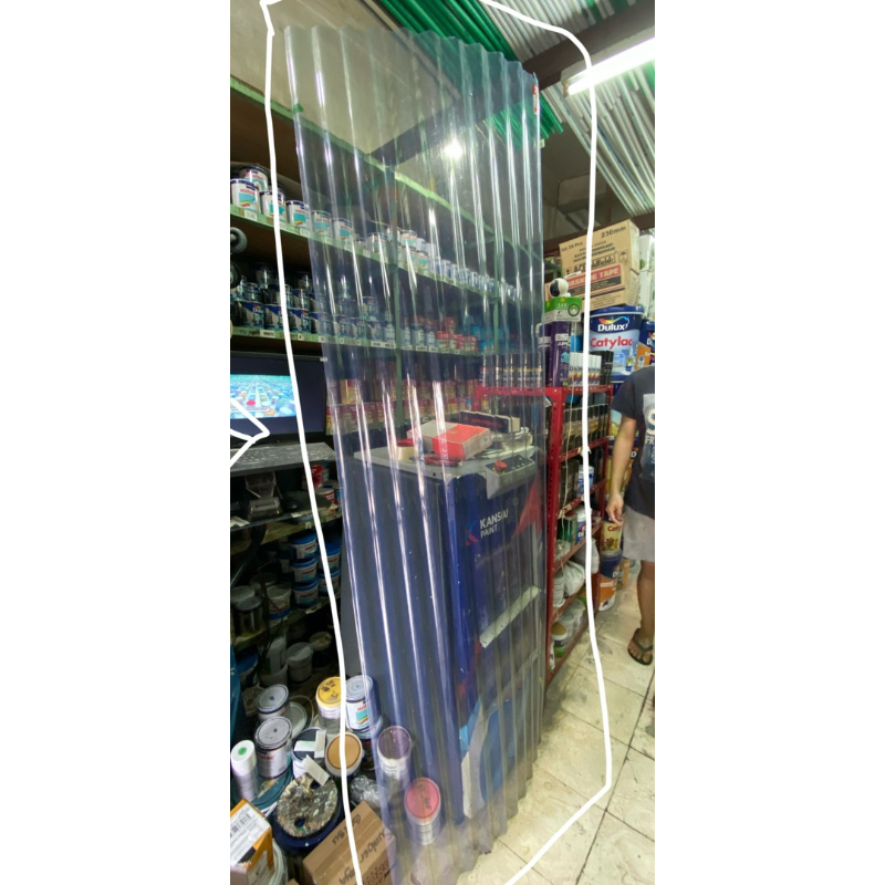 SENG PLASTIK GELOMBANG 240 CM PUTIH 8 KAKI ZICO 08 BENING DEFECT SEDIKIT DIUJUNG