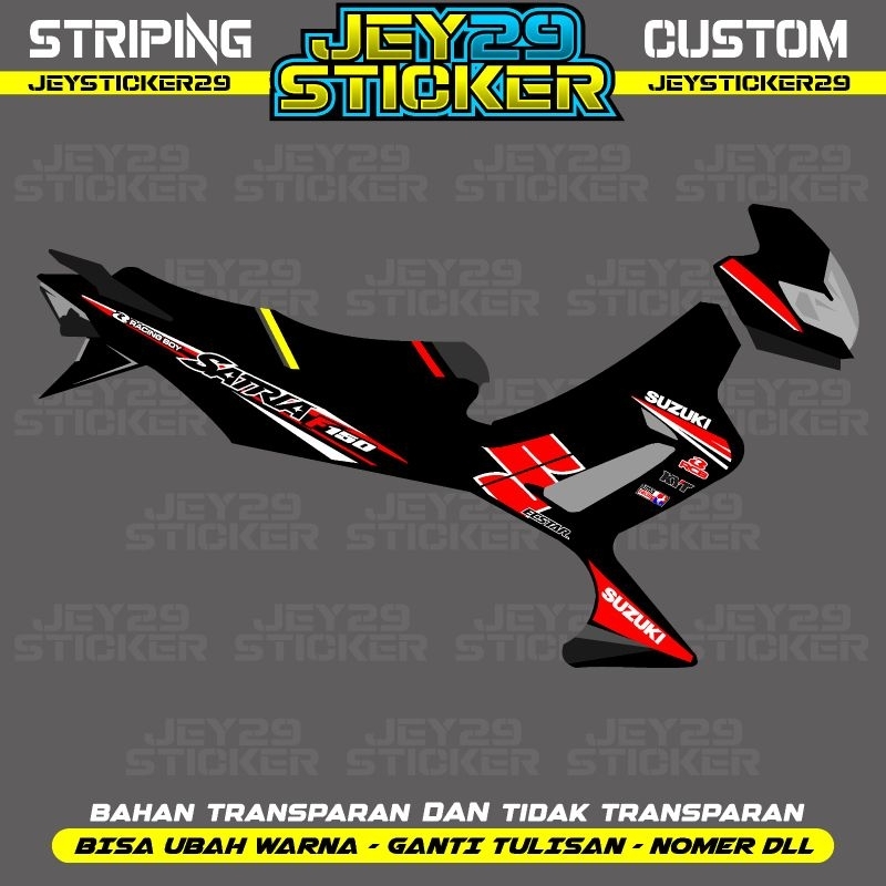 STRIPING SATRIA FU BARONG TRANSPARAN CUSTOM SUKA SUKA