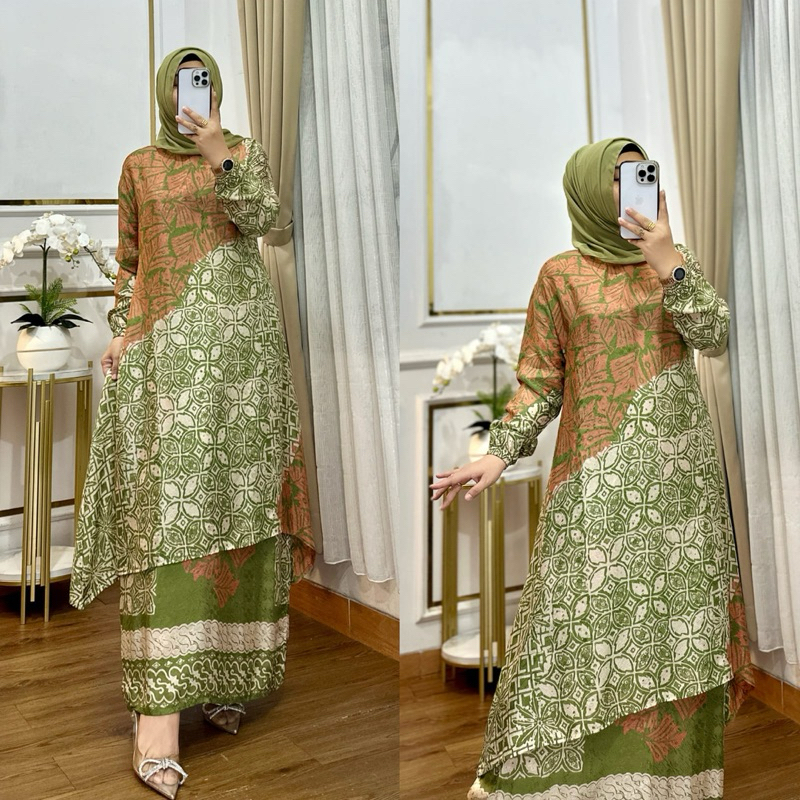 R QUEEN SET BATIK HIGH QUALITY BATIK VISCOSE WANITA BAHAN DOBBY STELAN BATIK WANITA MODERN 2025 STEL