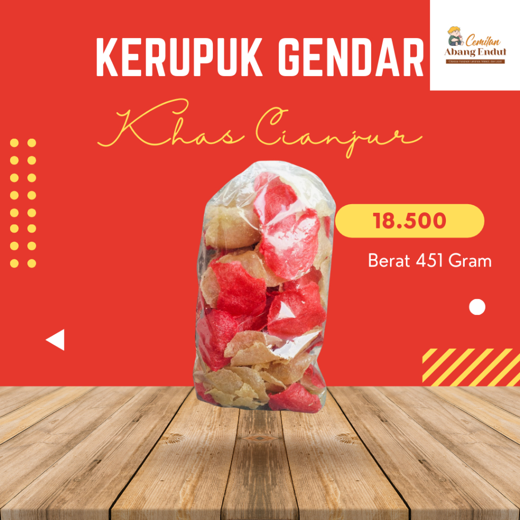 

KERUPUK GENDAR BERAT 451 GRAM OLEH OLEH KHAS CIANJUR