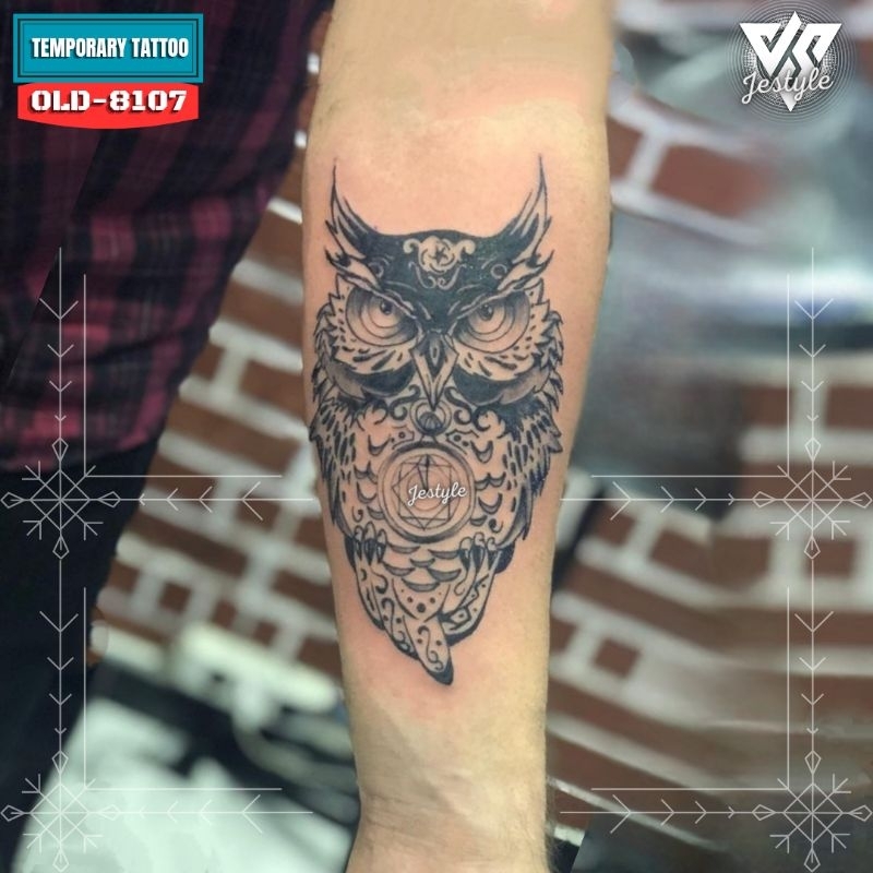 [OLD-8107] Tato Temporer Temporary Tattoo burung hantu owl
