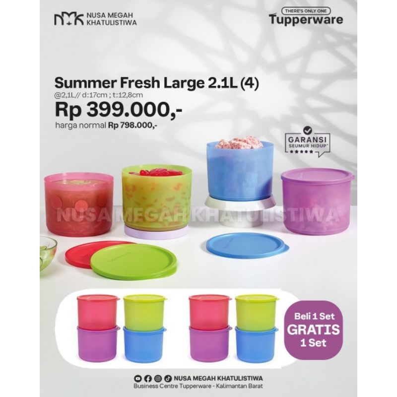 Toples Tupperware murah Summer fresh large 2.1L ori sale