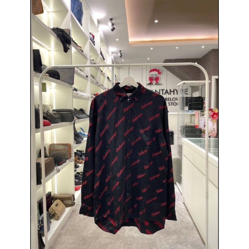 Balenciaga All Over Logo Shirt