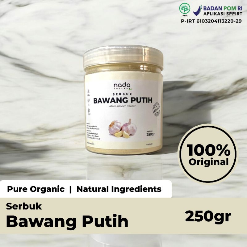 

Bawang Putih Bubuk Serbuk Premium | Herbal Hipertensi, Kolesterol & Jantung Ampuh | Allium Sativum Powder | 50gr, 100gr & 250gr