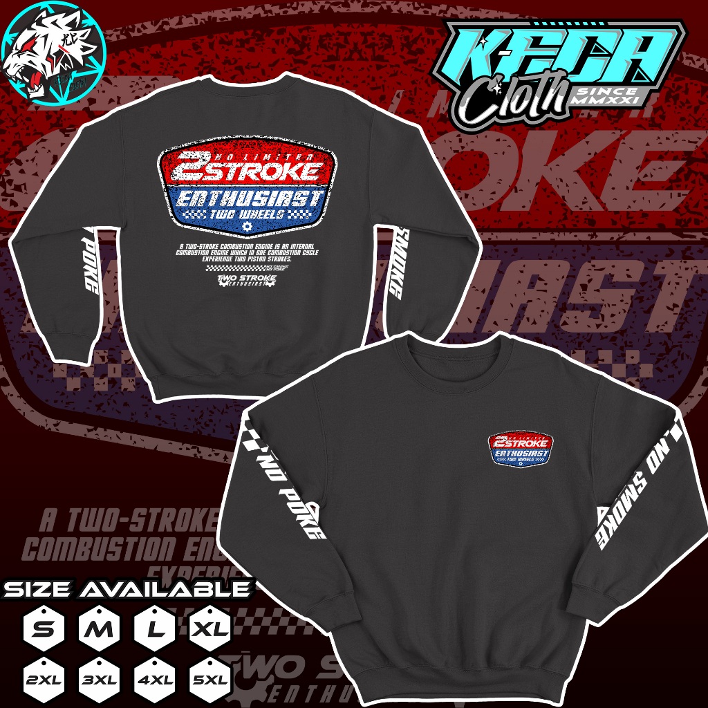 Jaket Sweater 2 STROKE ENTHUSIAST - Two Stroke Racing No limiter - Hoodie 2 Tak 2Stroke Fiz R Ninja 