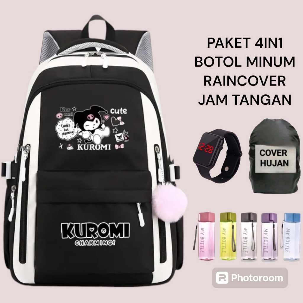 Tas kuromi anak perempuan sd kelas 123456 / Tas Cute Korean Style Sekolah / Tas ransel sekolah anak 