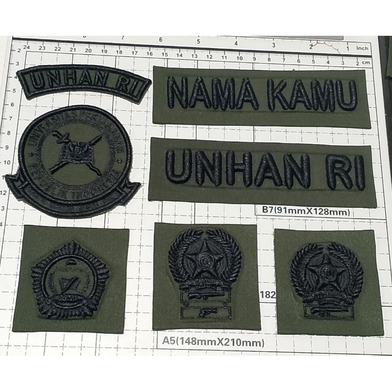 bordir atribut unhan timbul ( 3d ) / diksarmil / cadet unhan