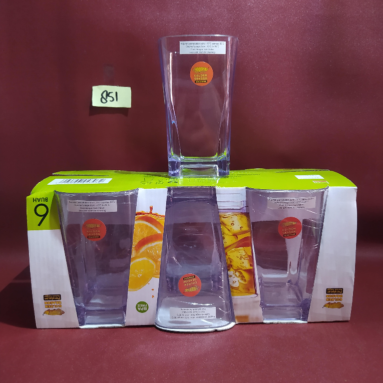 Gelas Bening Melamin Golden Dragon (Original) 851