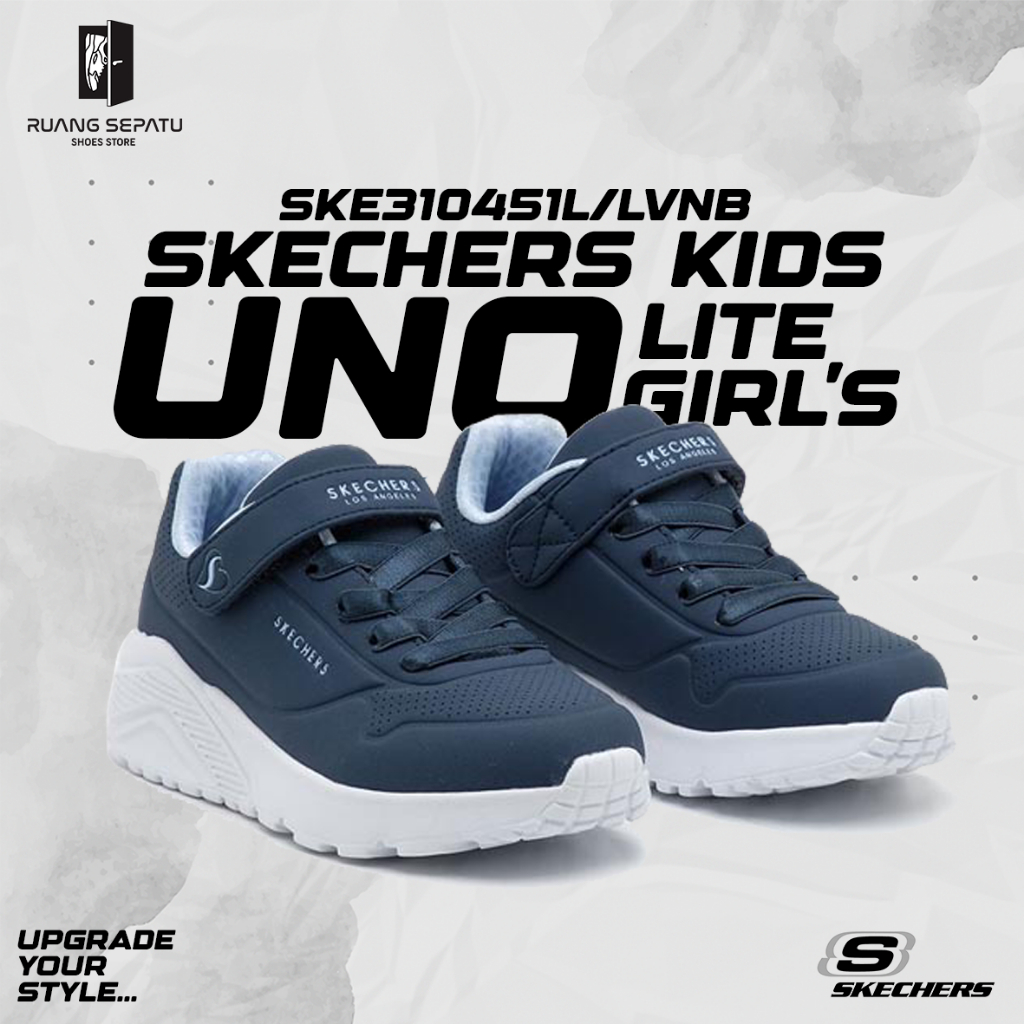 Skechers KIDS Uno Lite Girl's Shoes - Navy