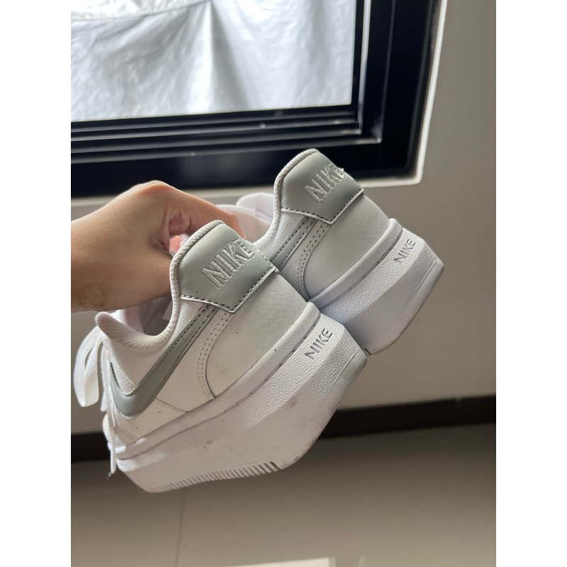 Nike court vision alta, white metallic platinum, original korea