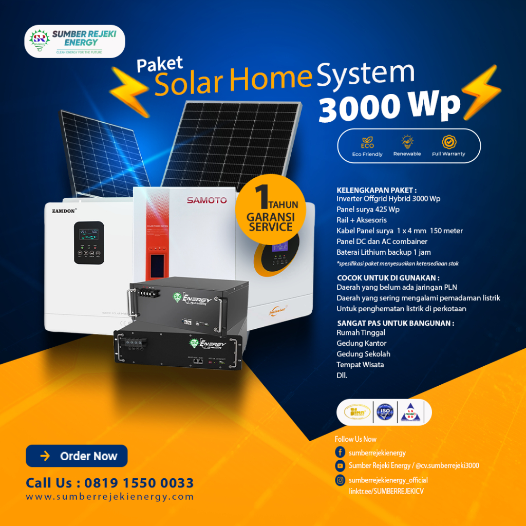 Paket Komplit Premium Solar Panel Panel Surya Pembangkit Listrik Tenaga Surya Baterai Panel Surya 1 