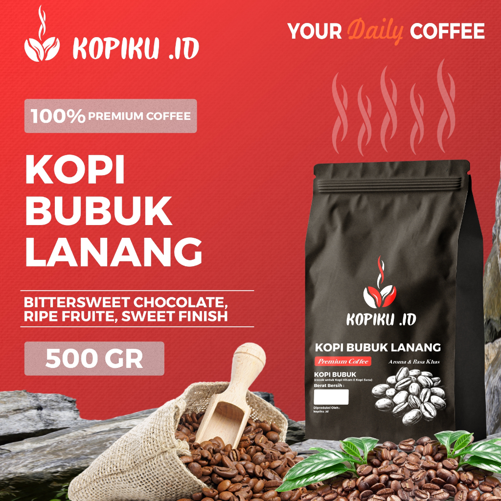 

Kopiku.id - Bubuk kopi Lanang Premium Coffee Rasa Khas 500gr