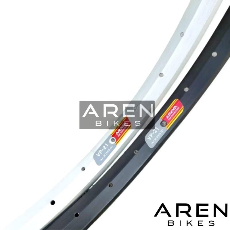 VELG SEPEDA 24 ARAYA VP 21 VP-21 SILVER HITAM ALLOY 36H LUBANG 36 HOLE RIMS RIM SINGLE WALL MTB MINI