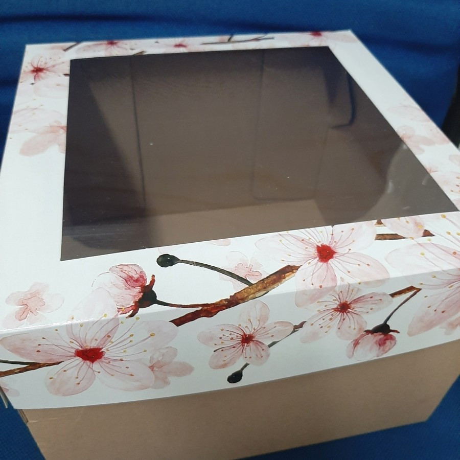 

( 5 Pcs ) Box Packaging Kue Kering Kotak Brownies Dus Hampers Bolu Surabaya Edisi Sakura Mika Ukuran 25x25x10 cm