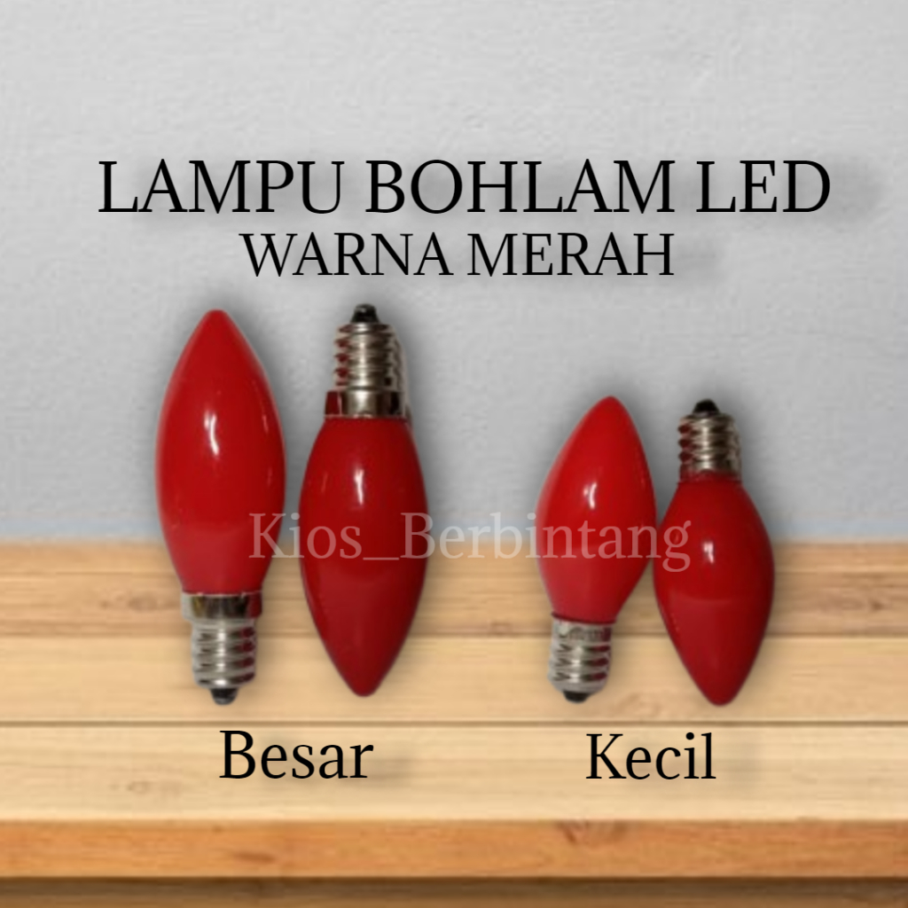 Lampu Bohlam LED Warna Merah 2 Pcs