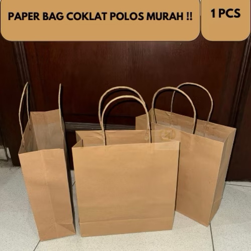 

MDY- 1 Pcs PAPPERBAG COKLAT ukuran 22cm/18cm/13cm