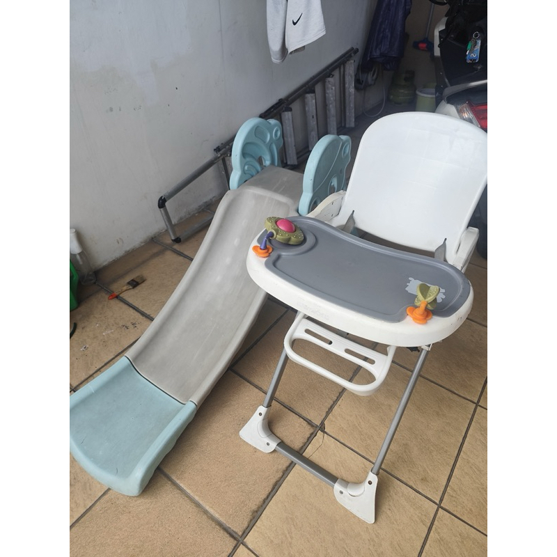 PRELOVED SLIDE PARKLON & HIGH CHAIR