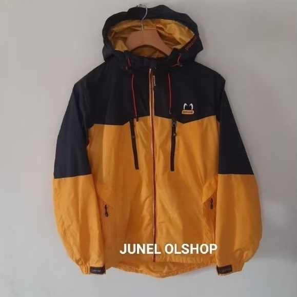 JAKET OUTDOOR/GUNUNG/HIKING PANCOAT BLACK/YELLOW SECOND