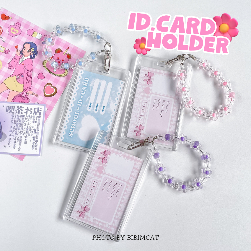 

ID Card Holder Bening Gantungan Bunga / Cahol Card Case Aesthetic