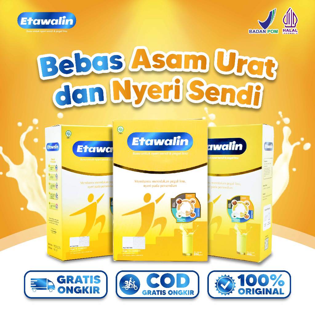 

Etawalin Original Isi 1 Box Susu Etawa Bubuk Atasi Nyeri Pinggang Sendi Lutut Osteoarthritis Rematik Asam Urat Osteoporosis Aman Alami Halal BPOM Isi 200 gr
