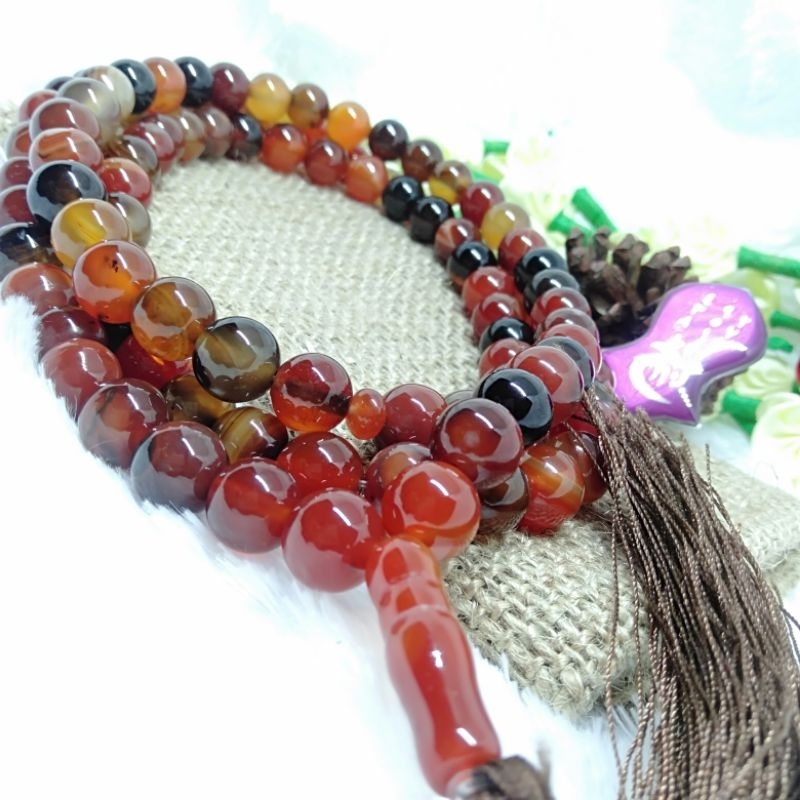 Tasbih Batu Sulaiman Madu 99butir 12mm
