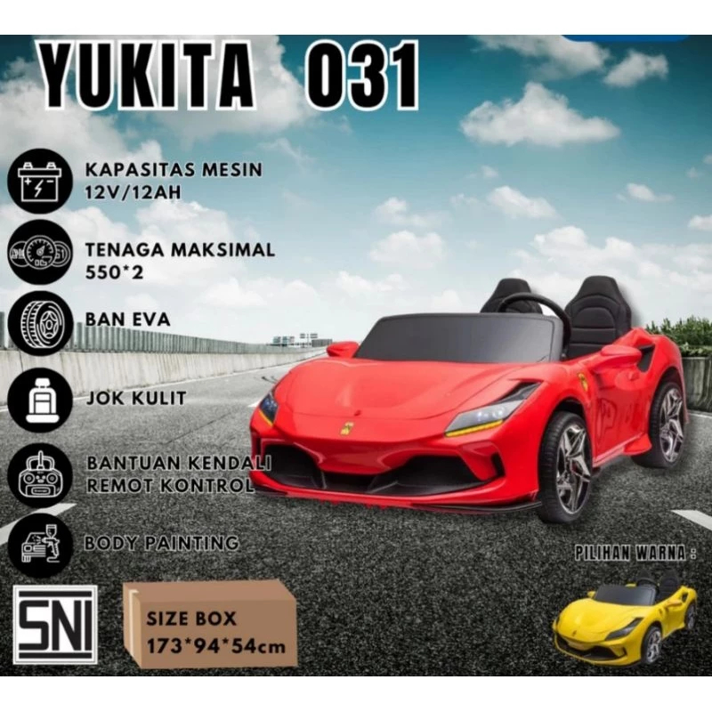 Mobil Aki Anak Yukita 031 - 12 Volt (bisa muat 2 orang dewasa)