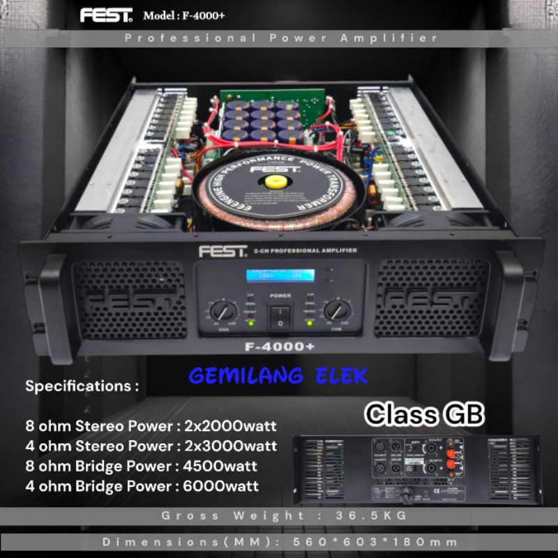 POWER AMPLIFIER FEST F4000+/ F 4000+ CLASS GB
