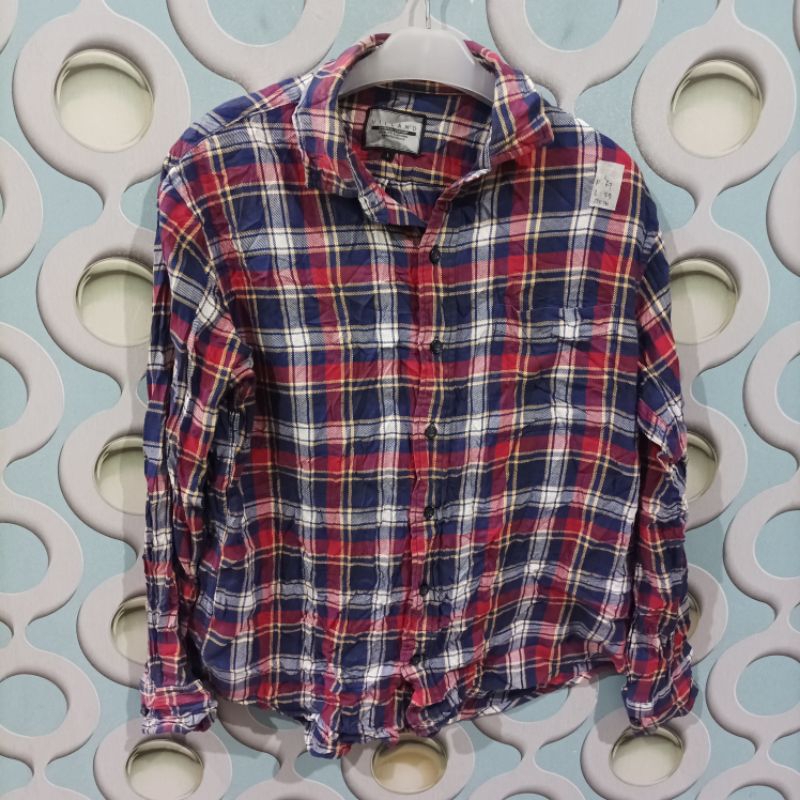 KEMEJA FLANNEL PRIA SECOND VILLAND ORIGINAL SIZE L NZL036
