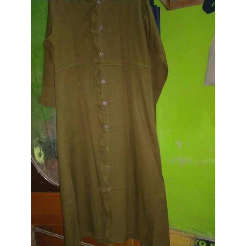 preloved gamis warna army