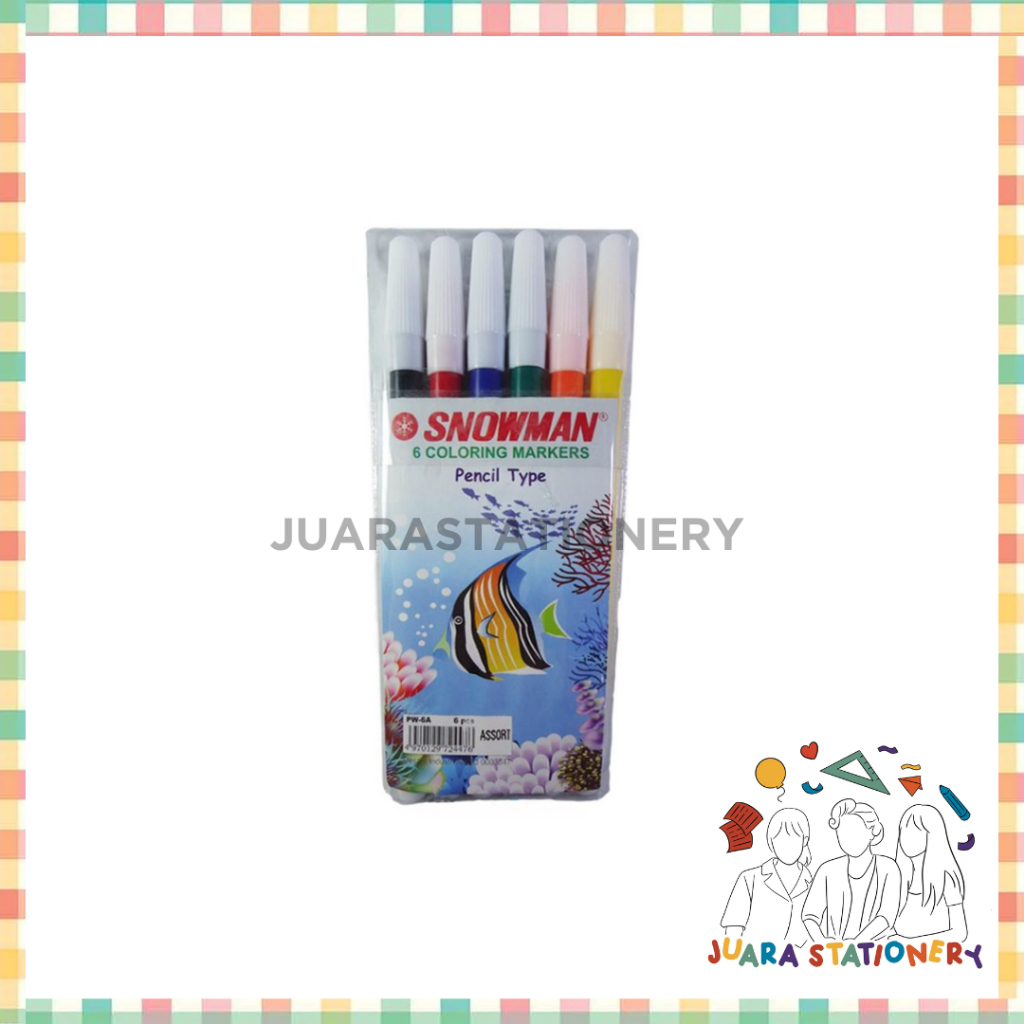 

Spidol Snowman Kecil 6 Warna PW6A (50) PW 6A PW-6A / Marker Warna Warni Menggambar Mewarnai / spidol warna / spidol / spidol snowman / pulpen warna warni / spidol warna warni / sepidol warna warni / spidol warna snowman / spidol snowman kecil / sepidol