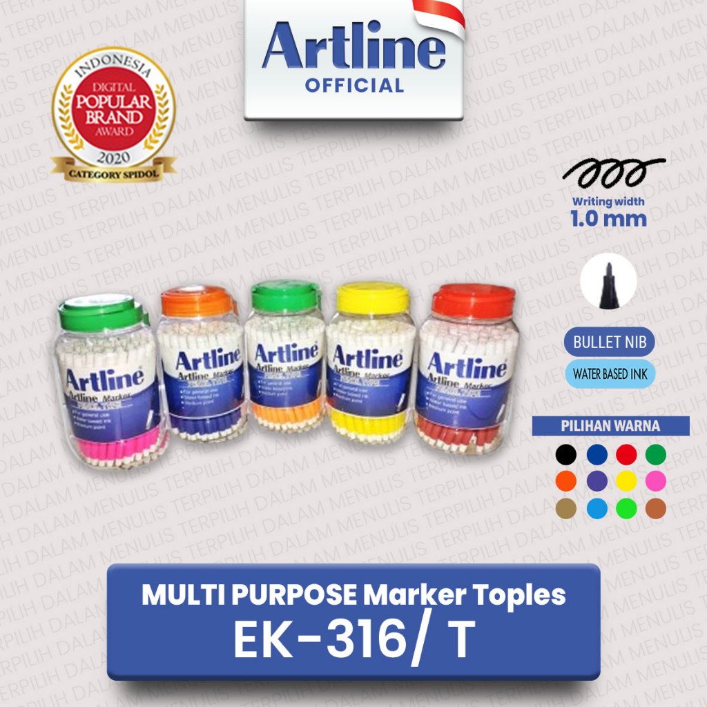 

(LIVE) ARTLINE Spidol Mewarnai Marker Toples EK-316 T 2