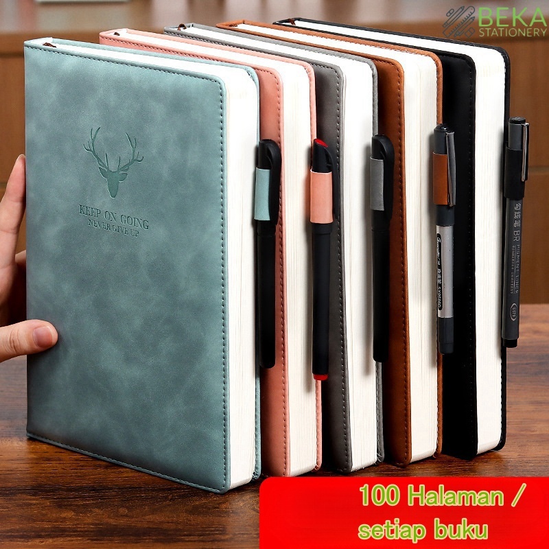 

Buku Agenda A5 Catatan Harian 200 Halaman Notebook Tebal Buckle Magnetic Cover Kulit Binder Catetan, 100 lembar, Buku Agenda Notebookk KulitUkuran A5/ Buku Catatan Kuli