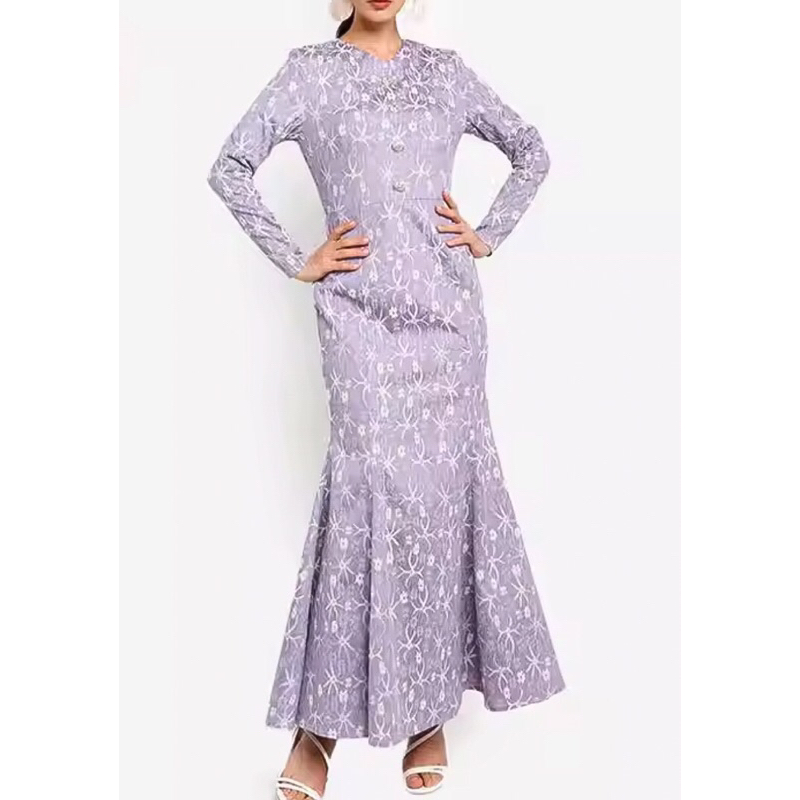 Zalia long dress embellished lace